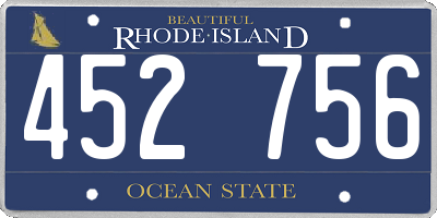 RI license plate 452756
