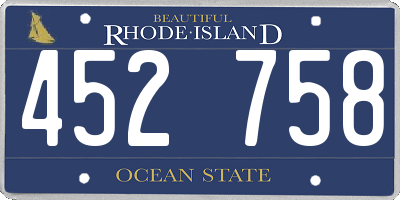 RI license plate 452758
