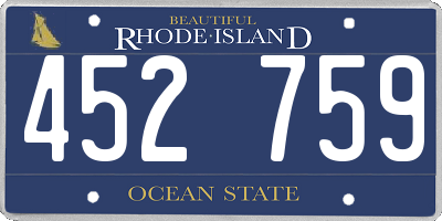RI license plate 452759