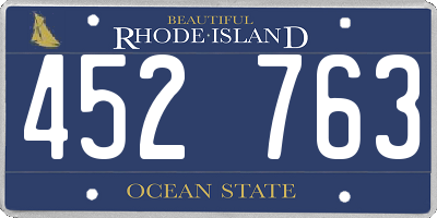 RI license plate 452763