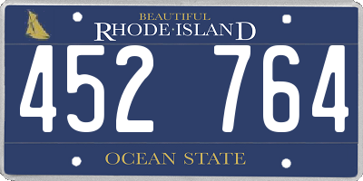 RI license plate 452764