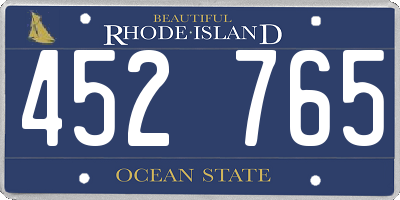 RI license plate 452765