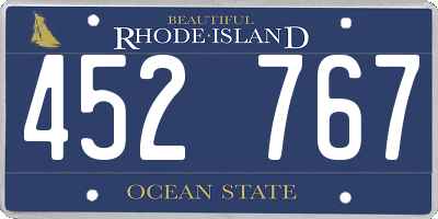 RI license plate 452767