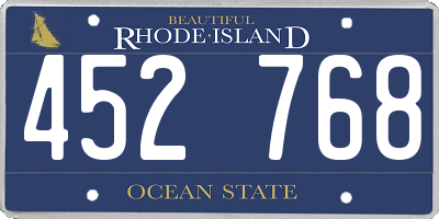 RI license plate 452768