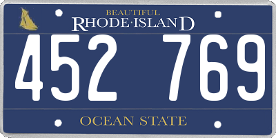 RI license plate 452769