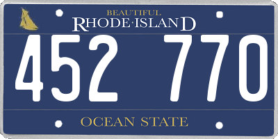 RI license plate 452770