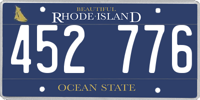 RI license plate 452776