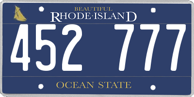 RI license plate 452777