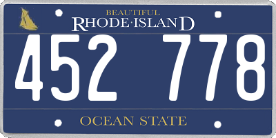 RI license plate 452778