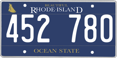 RI license plate 452780
