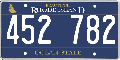 RI license plate 452782