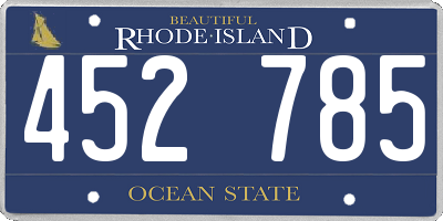 RI license plate 452785