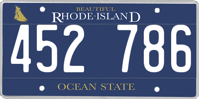 RI license plate 452786