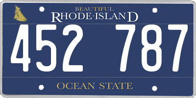 RI license plate 452787