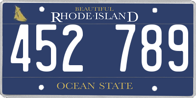 RI license plate 452789