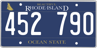 RI license plate 452790