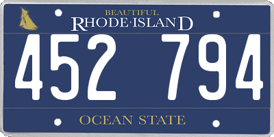 RI license plate 452794