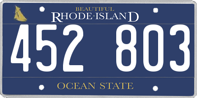 RI license plate 452803