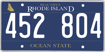 RI license plate 452804