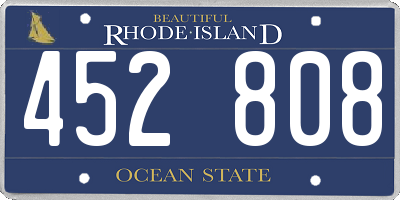 RI license plate 452808