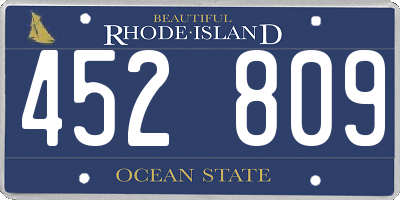 RI license plate 452809