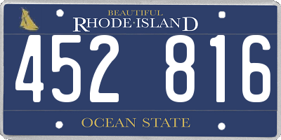 RI license plate 452816