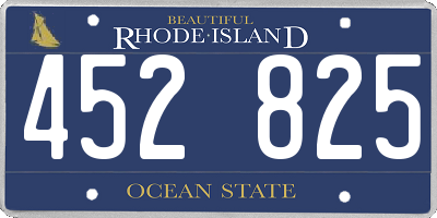 RI license plate 452825