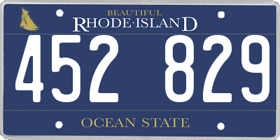 RI license plate 452829
