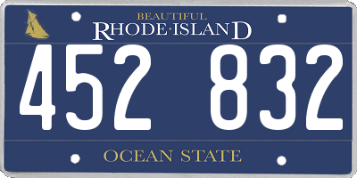 RI license plate 452832