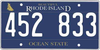 RI license plate 452833