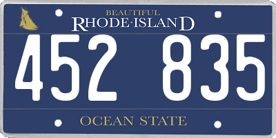 RI license plate 452835