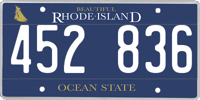 RI license plate 452836