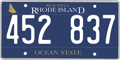 RI license plate 452837