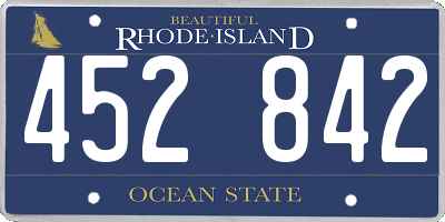 RI license plate 452842