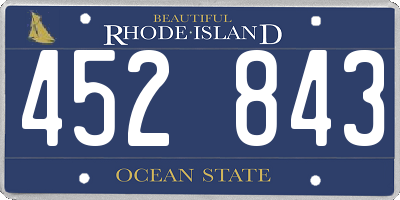 RI license plate 452843