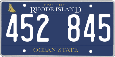 RI license plate 452845