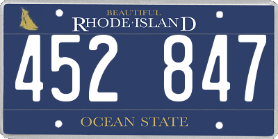 RI license plate 452847
