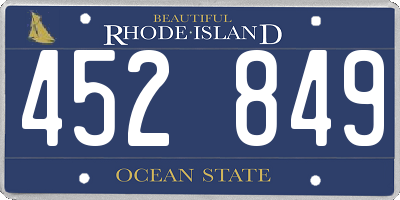 RI license plate 452849