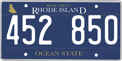 RI license plate 452850