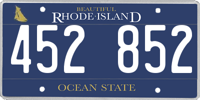 RI license plate 452852