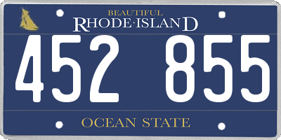 RI license plate 452855