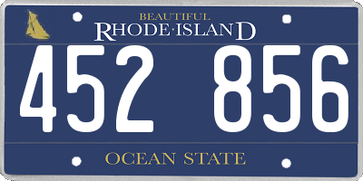 RI license plate 452856