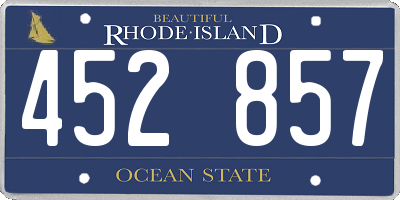 RI license plate 452857