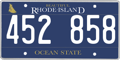RI license plate 452858