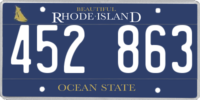 RI license plate 452863