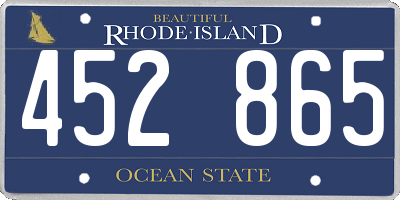 RI license plate 452865