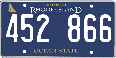 RI license plate 452866