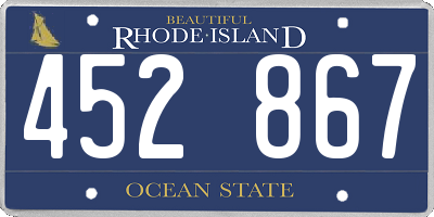 RI license plate 452867