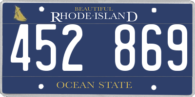 RI license plate 452869
