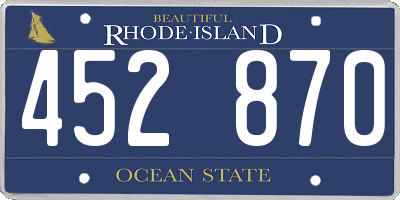 RI license plate 452870